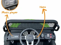 Mercedes unimog elektrische kinderauto (2-zits) 12v - groen - afbeelding 3 van  5