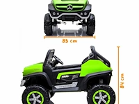 Mercedes unimog elektrische kinderauto (2-zits) 12v - groen - afbeelding 5 van  5