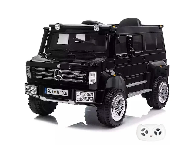 Mercedes unimog u5000 elektrische kinderauto 12v - zwart - afbeelding 1 van  5
