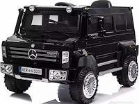 Mercedes unimog u5000 elektrische kinderauto 12v - zwart - afbeelding 1 van  5