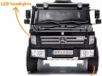 Mercedes unimog u5000 elektrische kinderauto 12v - zwart - afbeelding 2 van  5
