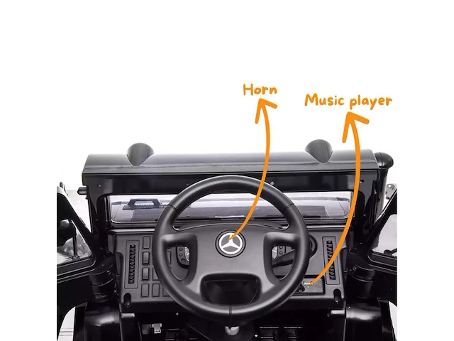 Mercedes unimog u5000 elektrische kinderauto 12v - zwart - afbeelding 4 van  5