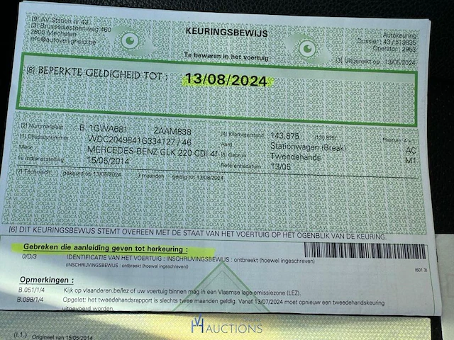 Mercerdes glk 220 cdi 4matic - 2014 - afbeelding 8 van  18