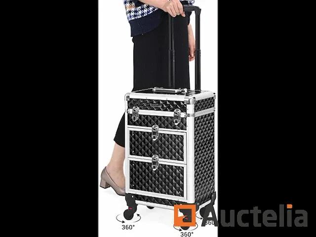 Merk-up koffer, beauty case met zwenkwielen - afbeelding 1 van  9