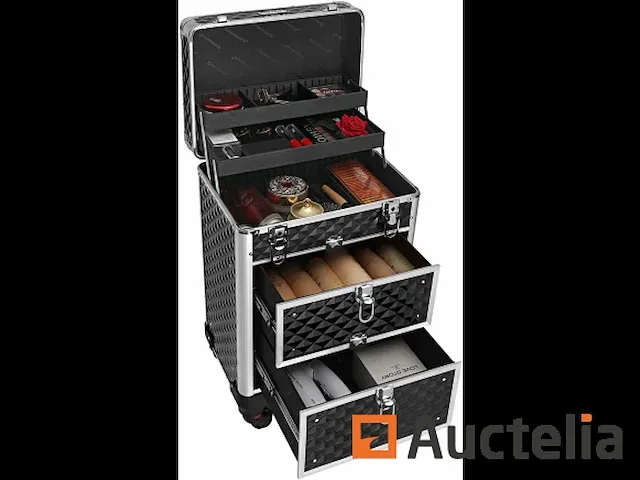 Merk-up koffer, beauty case met zwenkwielen - afbeelding 6 van  9