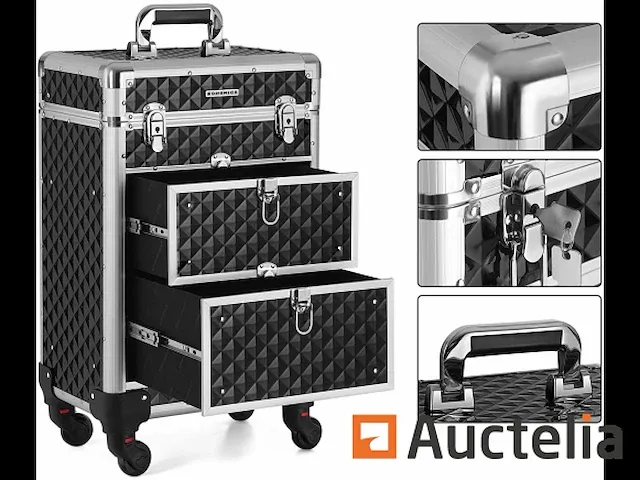 Merk-up koffer, beauty case met zwenkwielen - afbeelding 1 van  9