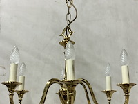 Messing kroonluchter in vlaamsestijl met 6 armen - afbeelding 1 van  1