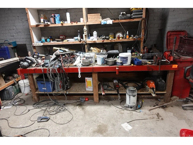 Metaal/hout werkbank - afbeelding 1 van  2
