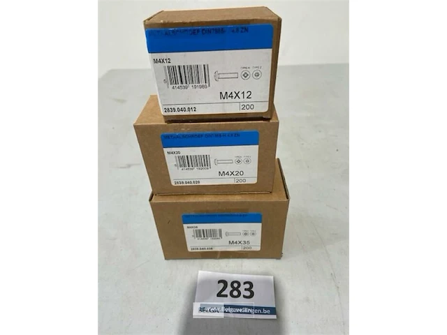 Metaalschroef m4x12 - m4x20 - m4x35 3x200 stuks - afbeelding 1 van  3