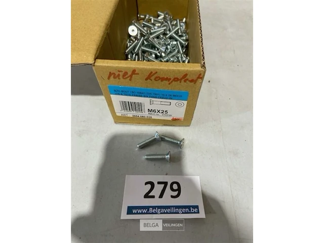 Metaalschroef m6 x 25 134 stuks - afbeelding 1 van  3