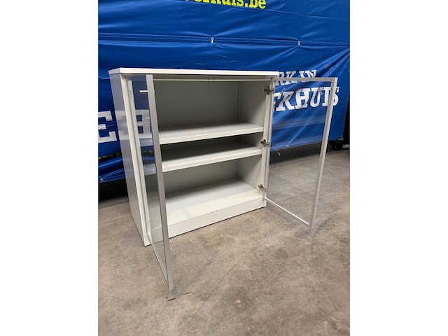 Metalen archiefkast met glazen deuren (4x) - afbeelding 2 van  4