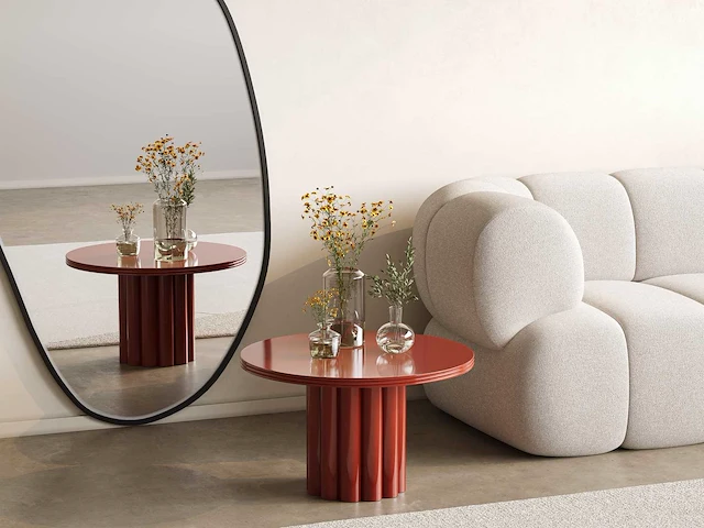Metalen bijzettafel - terracotta - afbeelding 1 van  3