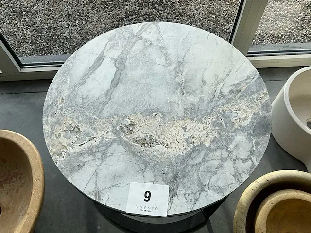 Metalen bijzettafel vv natuurstenen bovenblad - afbeelding 2 van  4