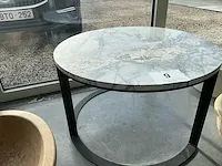 Metalen bijzettafel vv natuurstenen bovenblad - afbeelding 3 van  4