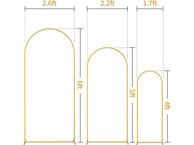 Metalen boog-achtergrondstandaard (3 stuks) - afbeelding 2 van  3