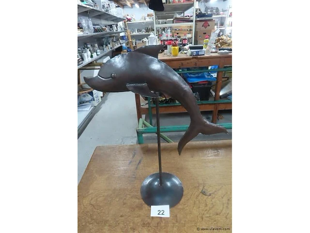 Metalen dolfijn h58cm - afbeelding 1 van  3