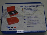 Metalen geldkistje 20x16x9 cm - afbeelding 2 van  2