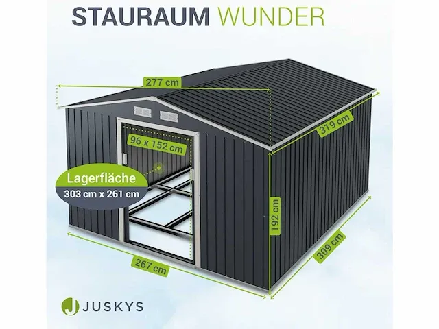 Metalen gereedschapsschuur - 8,25 m² - afbeelding 2 van  2
