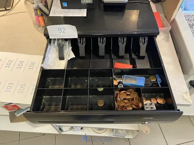 Metalen kassalade, ticketprinter en biljettenscanner - afbeelding 2 van  6