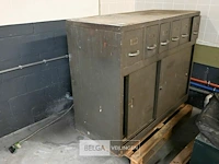 Metalen kast met 6 lades en 2 schuifdeuren - afbeelding 1 van  2
