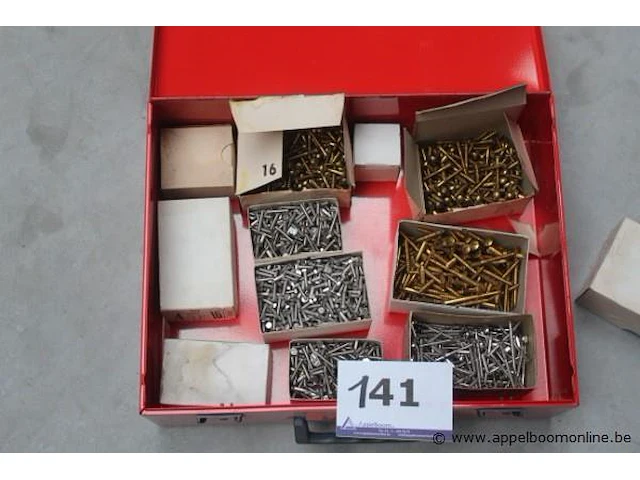 Metalen koffertje inh diverse schroeven - afbeelding 1 van  1