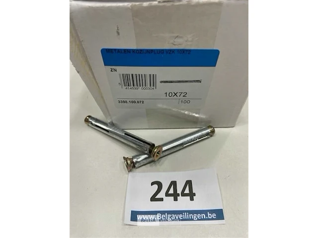 Metalen kozijnplug 10x72 100 stuks - afbeelding 1 van  3