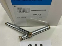 Metalen kozijnplug 10x72 100 stuks - afbeelding 1 van  3
