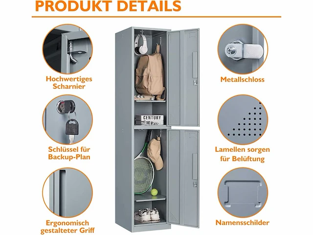 Metalen lockers metalen locker garderobe met sleutel - afbeelding 6 van  9