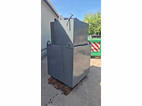 Metalen opslagtank 1000l – dubbelwandig met opvangbak (2x) - afbeelding 2 van  7