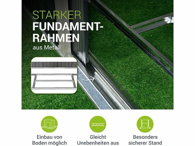 Metalen overkapping m 4m³ met schuin dak, schuifdeur - afbeelding 3 van  3