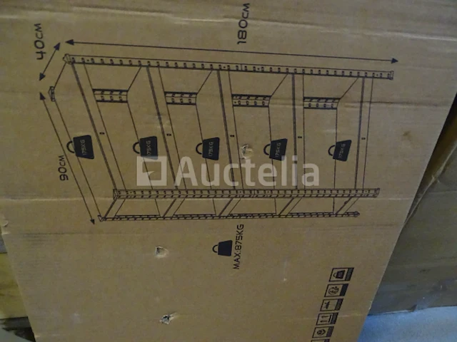 Metalen plank 180x90x40cm brasq - afbeelding 2 van  2