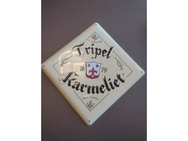 Metalen reclamebord tripel karmeliet - afbeelding 1 van  2