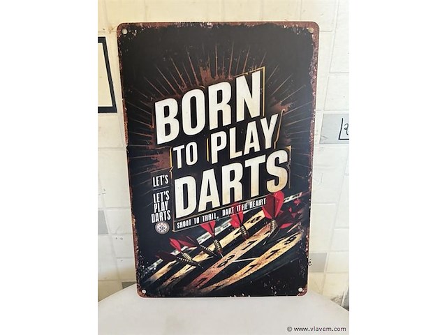 Metalen retrolook sierbord - afbeelding 1 van  1