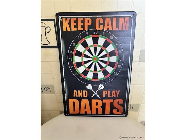 Metalen retrolook sierbord - afbeelding 1 van  1