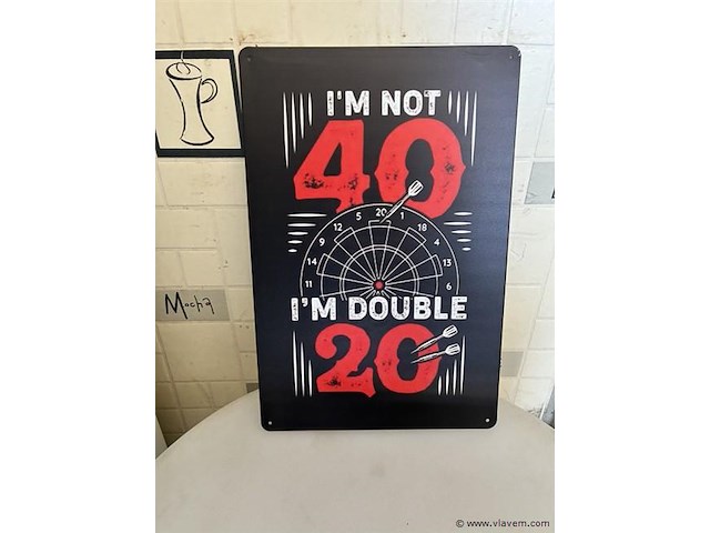 Metalen retrolook sierbord - afbeelding 1 van  1