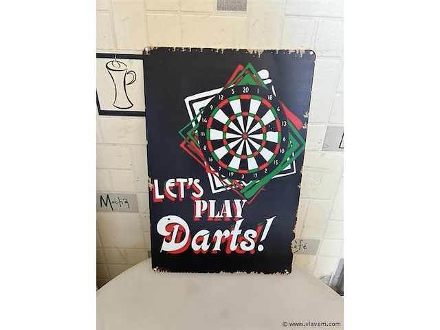 Metalen retrolook sierbord - afbeelding 1 van  1