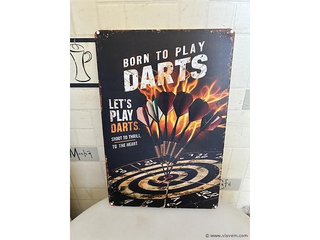 Metalen retrolook sierbord - afbeelding 1 van  1