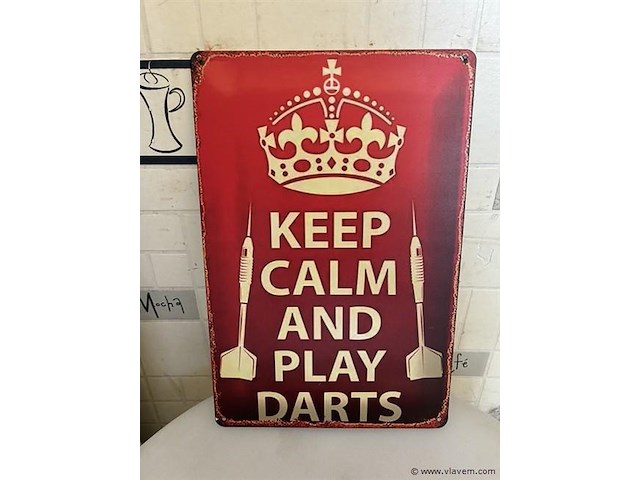 Metalen retrolook sierbord - afbeelding 1 van  1