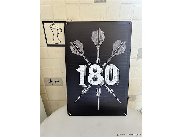 Metalen retrolook sierbord - afbeelding 1 van  1