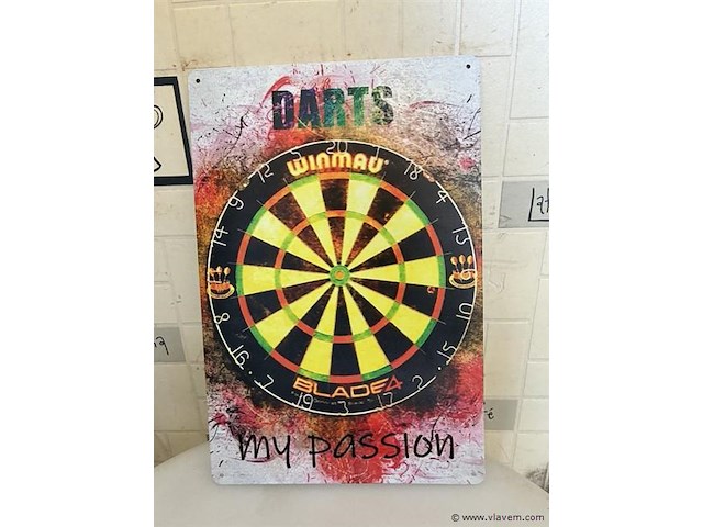 Metalen retrolook sierbord - afbeelding 1 van  1