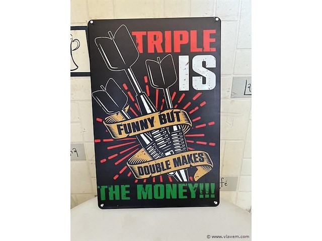 Metalen retrolook sierbord - afbeelding 1 van  1