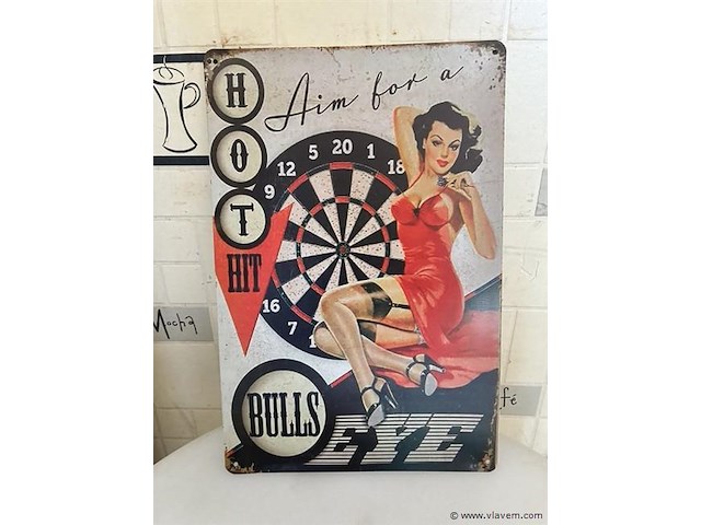 Metalen retrolook sierbord - afbeelding 1 van  1