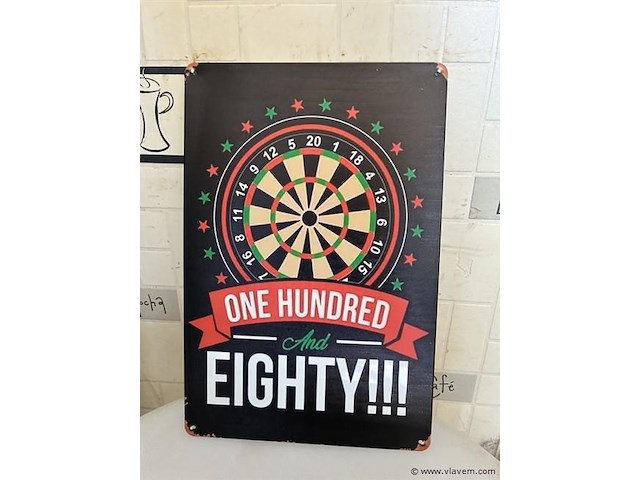 Metalen retrolook sierbord - afbeelding 1 van  1