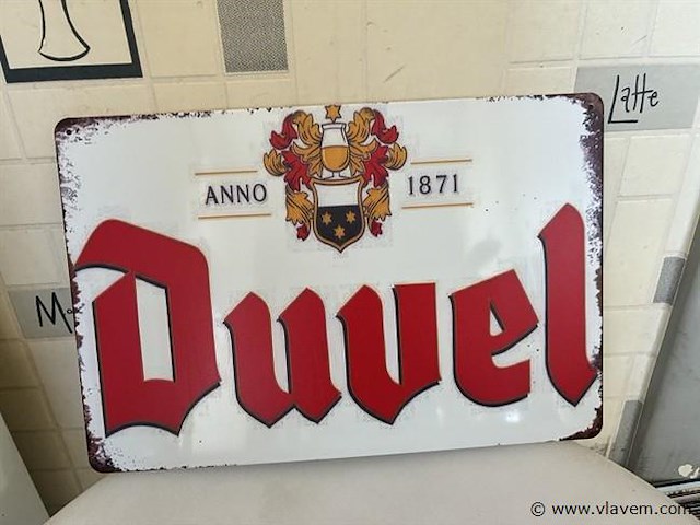 Metalen retrolook sierbord - afbeelding 1 van  1