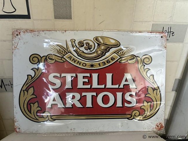 Metalen retrolook sierbord - afbeelding 1 van  1