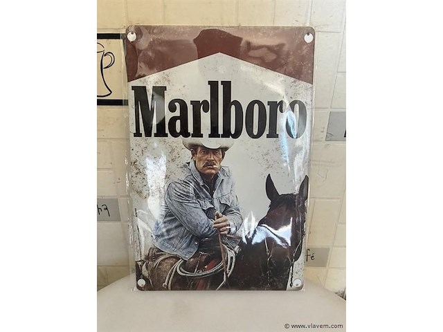 Metalen retrolook sierbord - afbeelding 1 van  1