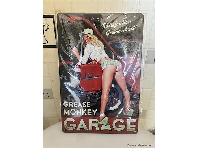 Metalen retrolook sierbord - afbeelding 1 van  1