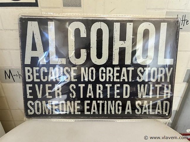 Metalen retrolook sierbord - afbeelding 1 van  1