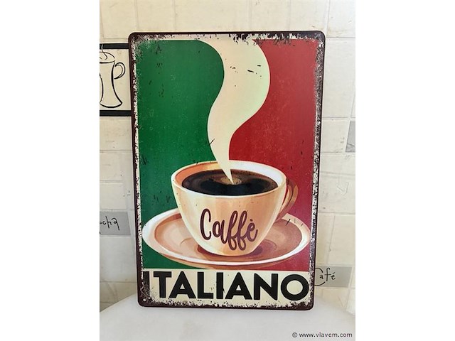 Metalen retrolook sierbord - afbeelding 1 van  1