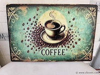 Metalen retrolook sierbord